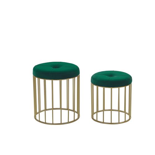 Repose-Pied Lubbock Vert Fonc Velours