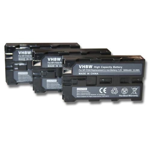 Set de 3 batteries 1800mAh pour camscope SONY DCR-TVDCR-TV900, DCR-TV900E, DCR-VX (MiniDV), DCR-VX1000, DCR-VX2000, DCR-VX2100