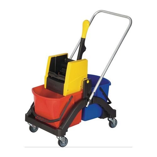 Set De Chariots De Nettoyage Seau 2 X 17 L Pres./Manche/Supp./5 Serp. Plastique Vermop
