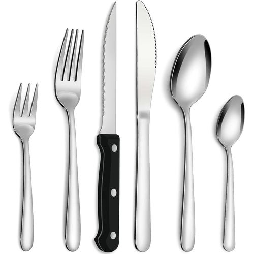 Set De Couverts Avec Couteaux  Steak, 36 Pices Set De Couverts 6 Personnes, Set De Couverts En Acier Inoxydable Avec Coute[127]