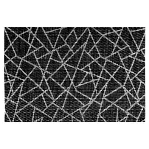 Set De Table Design Craquel Alph - L. 30 X L. 45 Cm - Noir