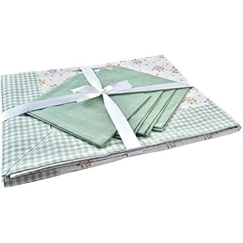 Set De Table - Dkd Home Decor - Vert - Polyester Et Coton - 23 X 40 X 33 Cm - Estndar