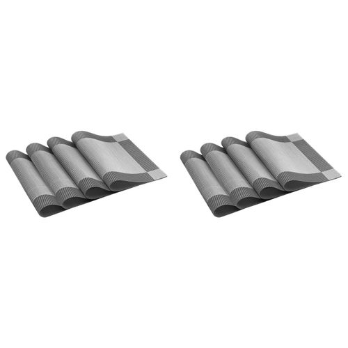 Set De Table, Napperons Isolants Antidrapants Tisss Croiss 8 Sets Table Lavables (8 Gris Argent)