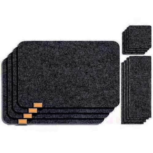 Set De Tapis De Table De Cuisine En Feutre, 12 Pices, Napperon Rectangulaire, Isol Thermiquement, Dessous De Verre, Non Toxique, Rsistant  L'Eau Et  La Chaleur