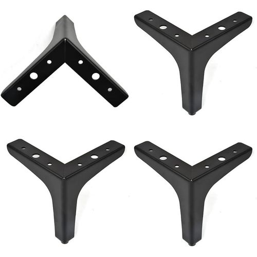 Set Of 4 Metal Sofa Legs,10 Cm,Furniture Legs,Load Up To 800 Kg,Silver Modern Metal Triangle Table Legs,Wrought Iron/Sofa Table Stand,Tv Stand