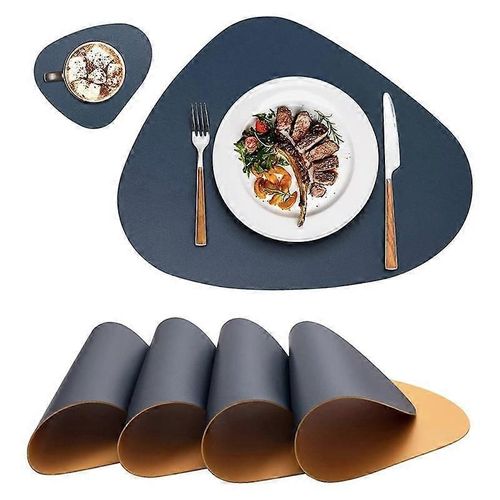 Sets De Table Et Sous-Verres 4 Ensembles, Sets De Table, Rond En Plastique Lavable, Table De Salle  Manger De Dcoration De Table, Place