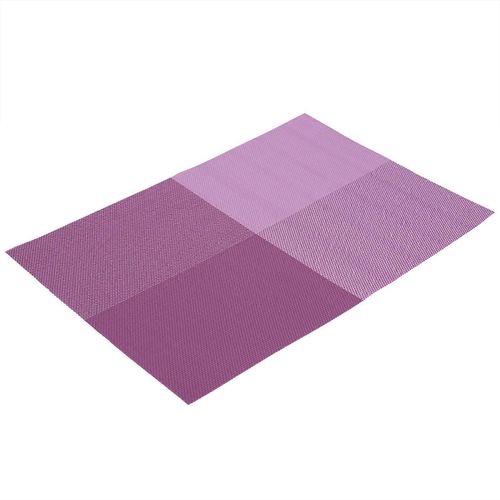 Sets De Table Rectangulaires Pour Table  Manger,Sets De Table En Pvc Avec Motif  Carreaux,Violet,4 Pcs