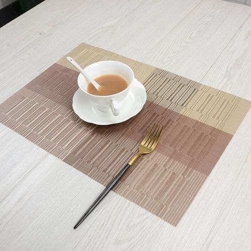 Sets De Table Sets De Table Sets De Table Antiderapant Lavable En Pvc 30 X 45 Cm, Resiste A La Chaleur Rigide Antitaches Lot De 6(Beige) Goodnice