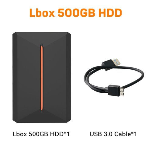 Seulement Lobie 500g Hdd - Disque Dur De Jeu Portable,Hyper Base, Console De Jeu Rtro Lbox Avec 3762 Pc, Jeu 3d, Ps4, Ps3, Ps2, Wii, Switch, Wiiu