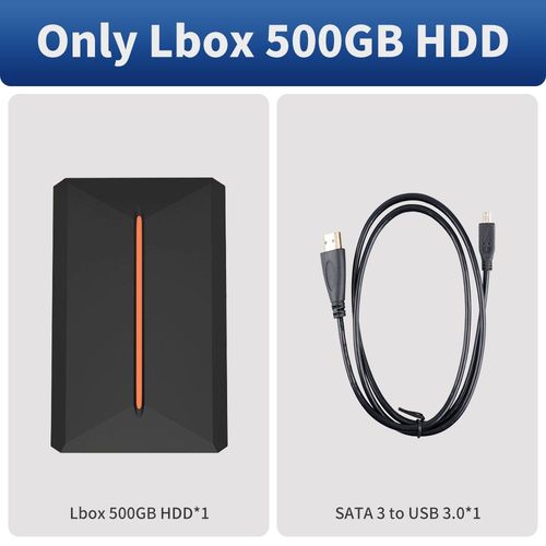 Seulement Lobie 500g Hdd - Disque Dur De Jeu Portable, Launchbox, Hdd De Jeu Pour Ps4, Ps3, Ps2, Wii, Wiiu, Switch, Gamecube, Pc, Ordinateur Portable Avec 500 Jeux Pc, 3d, 3760 Go