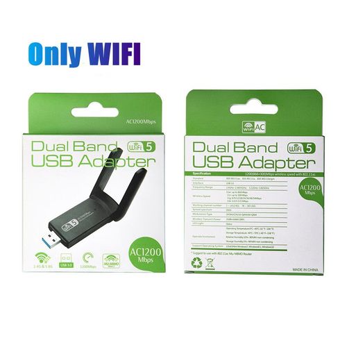 Seulement WiFi - Carte Rseau Wifi Double Bande 802.11ac Usb 1300, 3.0 Mb/s, 2 En 1, Adaptateur Pour Ordinateur De Bureau Et Portable, 5g/2.4ghz