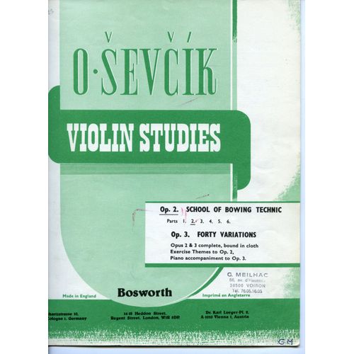 Sevcik For Viola: Op. 2, Part 2    Format Broch 