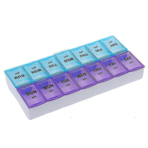Seven Day Am & Pm Bote De Rangement De Pilules Et De Comprims Avec 14 Compartiments