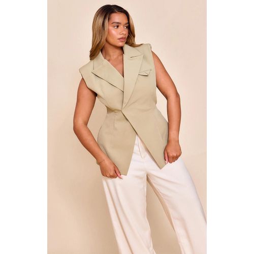 Shape Blazer De Tailleur Cache-Coeur Asymtrique Vert Olive Sans Manches  Taille Ajustable, Vert Olive