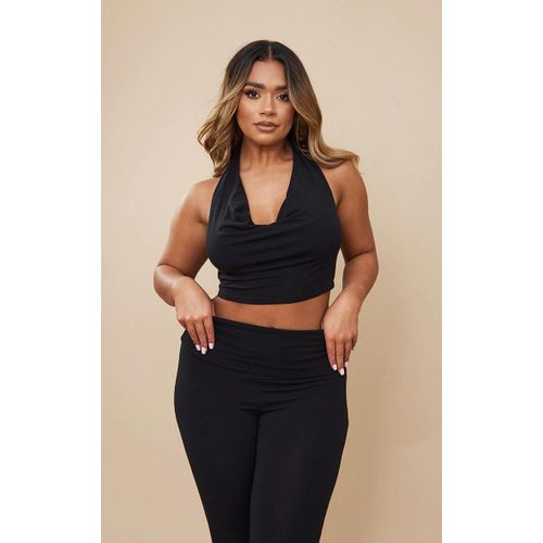 Shape Crop Top Noir En Jersey  Contours Et Col Bnitier, Noir
