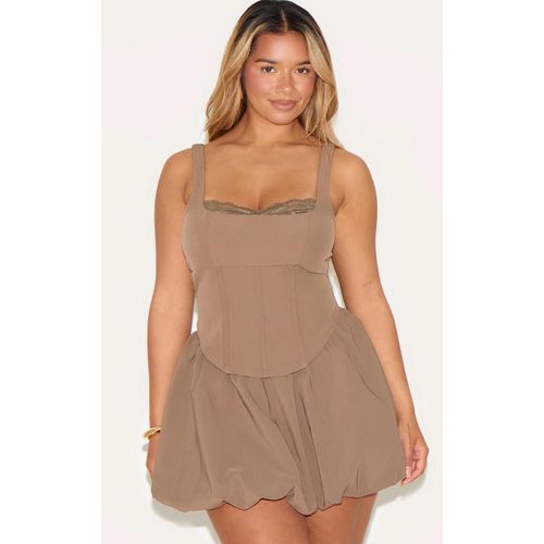 Shape Top Corset Caf Au Lait  Bordure En Dentelle, Caf Au Lait