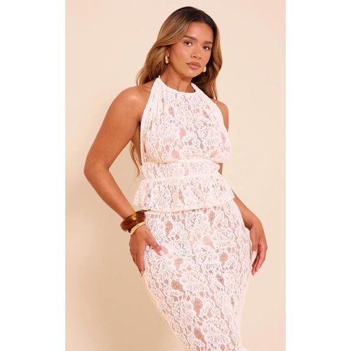 Shape Top En Dentelle Crme  Dos Nu Ouvert, Crme