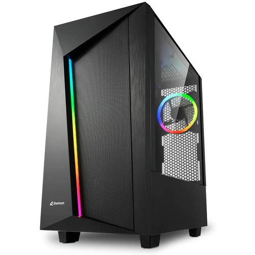 Boitier PC Moyen Tour ATX Sharkoon REV100 RGB avec panneaux vitrs - Noir