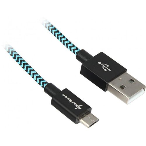 Sharkoon Usb 2.0 A-B Bk/Bu 3.0m | Alu + Braid