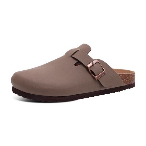 Shevales-Pantoufles Sabots En Daim Pour Femmes,Mules En Lige Souple,Pantoufles De Maison  Enfiler,Sandales D'extrieur Classiques  La Mode - 37