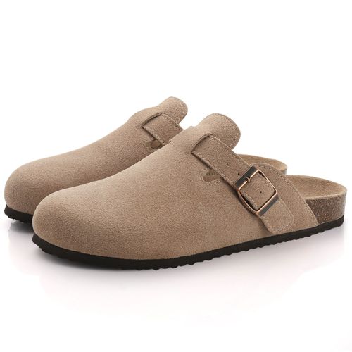 Shevales-Pantoufles Sabots En Daim Pour Femmes,Mules En Lige Souple,Pantoufles De Maison  Enfiler,Sandales D'extrieur Classiques  La Mode - 42