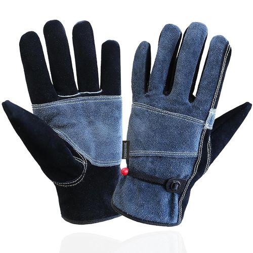Shiba-1 Paire De Gants De Scurit En Cuir Rsistants  La Chaleur, Utiliss Pour Le Soudage, La Chemine, Le Four, Les Poles  B[2