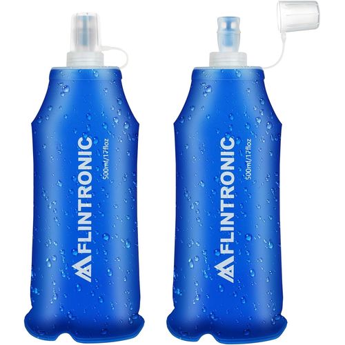 Shiba-2pcs Gourde Souple, 500 Ml/17oz Flasque Running Pliable En Tpu, Bouteille D'eau De Course, Sans Bpa, tanche, Pour Course  [2