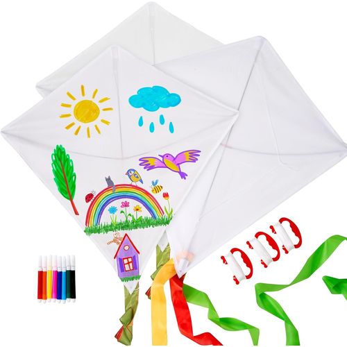 Shiba-3 Cerfs-Volants Blancs  Colorier Soi-Mme (65cm) Mit 8 Feutres - Jeu En Plein Air, Loisirs Cratifs Pour Enfants, Garons &[5