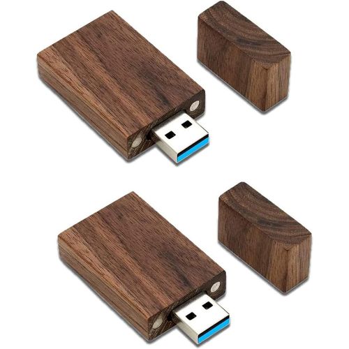 SHIBA-64 Go Cl USB 3.0 en Bois Lot de 2, Cl USB 64 Go 3.0 Super-Speed 2 Pices Clef USB 64GB lgante Flash Drive Thumb Drive C[1