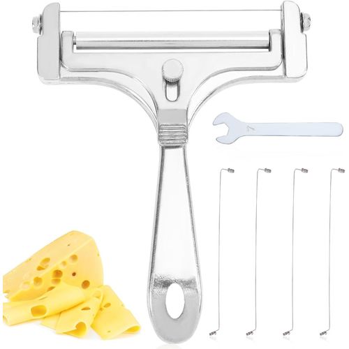 SHIBA-6pcs Kit de Coupe-Fromage en Acier Inoxydable Coupe-Fromage en Fil avec 4 Fils Supplmentaires et Cl Trancheuse  Fromage P[1
