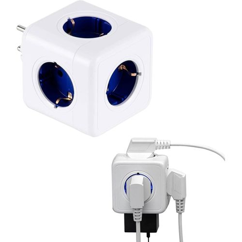 SHIBA-Adaptateur de Prise 5 en 1 Cube, Multiprise Universelle 16A, Prise de Bureau Charge Rapide, Prise Multiple Chargeur, Pas de [1