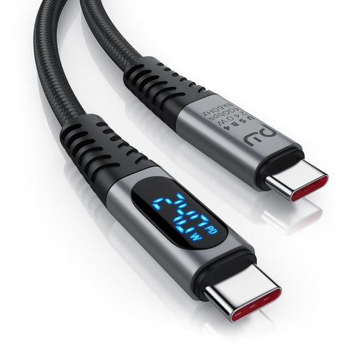 SHIBA-Cble USB C, 1,5m Cable Type C Chargeur Rapide, 240W PD 48V 5A, USB 4 Gen3x2 Type-C, 40 Gbit/s 8K  60 Hz / 4K  120 Hz, Com[2