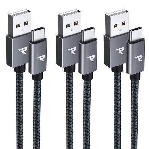 Shiba-Cable Usb C, Cable Usb C Charge Rapide [1m+1m+2m/Lot De 3], Fil Chargeur Type C Nylon Tress Compatible Avec Iphone 16e/16/1[6