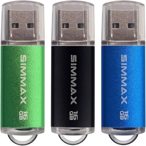 SHIBA-Cl USB 16 Go Lot de 3 Mmoire Stick USB 2.0 Flash Drive Pivotant Stockage Disque Pendrive par (16Go Noir Vert Bleu)[141]