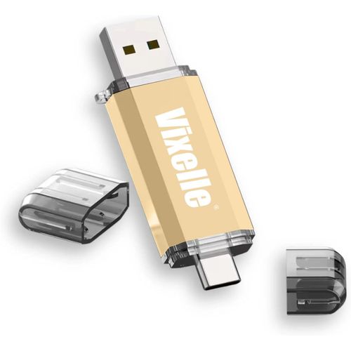 SHIBA-Cl USB 3.0 de type C haute vitesse  Cl USB C 2 en 1  Cl USB pour smartphone, tablette et ordinateur (dor, 8 Go)[1661]