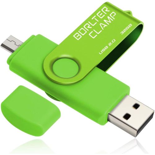 SHIBA-Cl USB 32 Go, BorlterClamp 2 en 1 OTG USB Mmoire Stick, Pivotant U Disque avec Port Micro USB pour Smartphone Android, Tab[1
