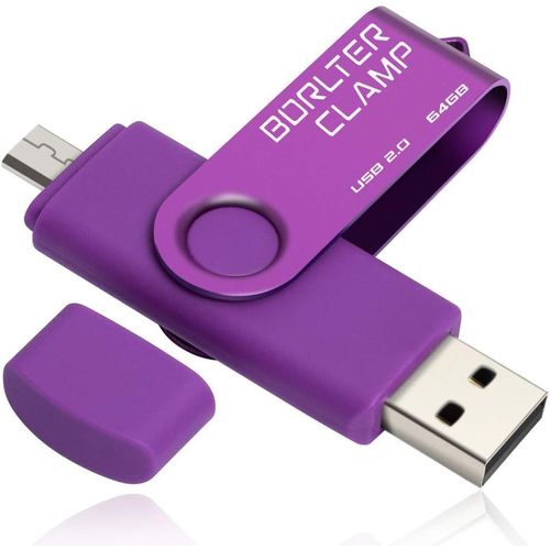 SHIBA-Cl USB 64 Go, 2 en 1 OTG USB Mmoire Stick, Pivotant U Disque avec Port Micro USB pour Smartphone Android, Tablette et Ordi[1