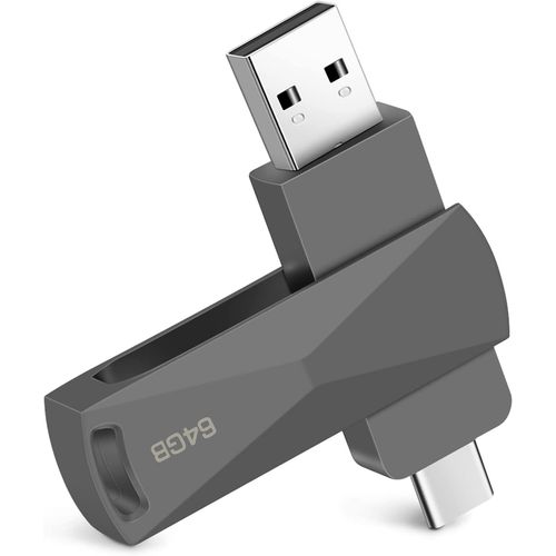 SHIBA-Cl USB C 64GO, Type-C Clef USB 64 GO, 2 en 1 OTG Pendrive 64GB, Type C et USB 2.0 Mmoire Stick pour Smartphones Dot Type-[4