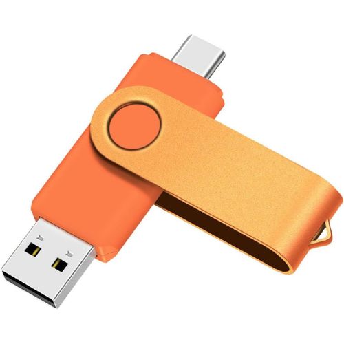 SHIBA-Cl USB C 8 Go OTG, Pen Drive USB 2.0 et Type C, Memory Stick pour Smartphone Android, Mtal Orange[577]