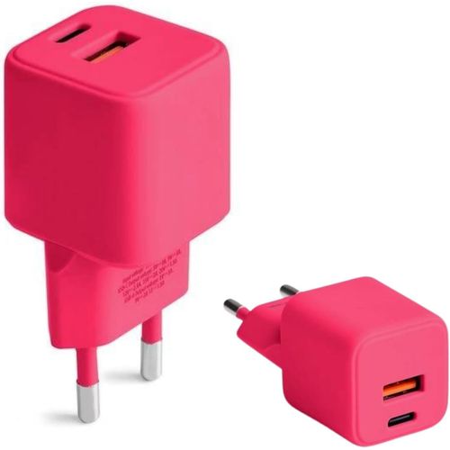 SHIBA-COLORUM Chargeur USB C USB A 30W Magenta - Fonction Charge Rapide et Technologie Power Delivery