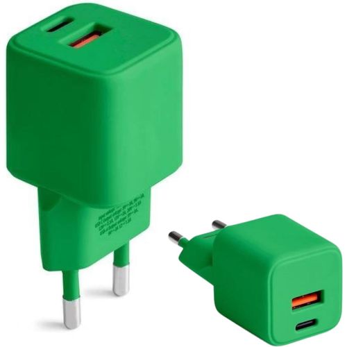 SHIBA-COLORUM Chargeur USB C USB A 30W Vert - Fonction Charge Rapide et Technologie Power Delivery