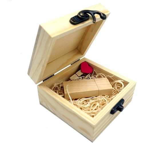 SHIBA-Desuerte Cl USB 2.0 en bois pour mariage, anniversaire, 32 Go de mmoire avec bote cadeau[1258]