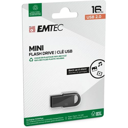 SHIBA-, ECMMD16GD252, Cl USB Mini D250 16 Go, design capless, vitesse de lecture jusqu' 15 MB/s, compacte et durable, idale pou[4