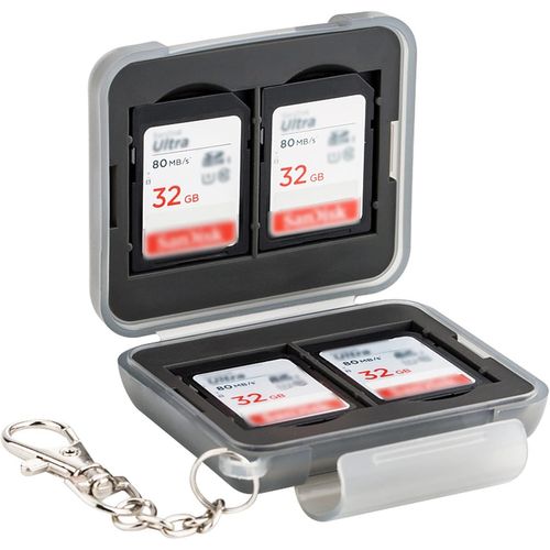 Shiba-tui Pour Cartes Mmoire Sd tui Rsistant  L'eau Pour 4 Cartes Sdhc Sdxc Avec Mousqueton + 8 Micro Cartes Sd, Intrieur En[3
