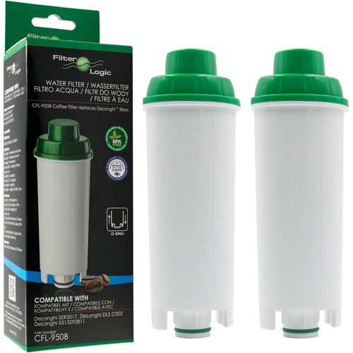 SHIBA-FilterLogic CFL-950B | 2x Filtre  eau compatible avec DeLonghi DLS C002, DLSC002 Cartouche filtrante pour machines  caf M[1