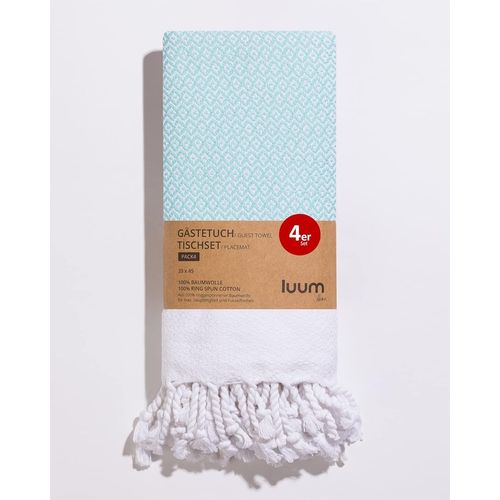 Shiba- Hamam Lot De 4 Serviettes De Table Lavables En Machine 100 % Coton  Schage Rapide, Non Pelucheux, Menthe, 33 X 45, Cadea[3