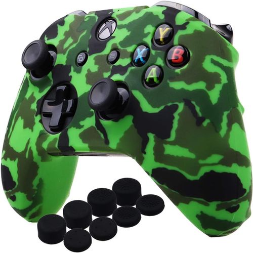 Shiba-Impression Par Transfert D'eau Housse En Silicone Coque Custom Pour Microsoft Xbox One X & Xbox One S Mantte X 1(Vert) Avec [182]