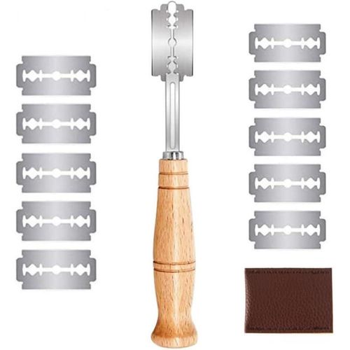 Shiba-Lame Boulanger Et 10 Pcs Lames, Couteau De Boulanger Grignette Lame A Pain Porte Pour Grigner Pte Graver Pain Cuisine Acces[2