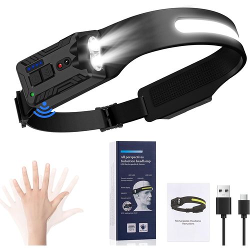 Shiba-Lampe Frontale Rechargeable, Super Lgerlampe Frontale Running, Capteur Mouvements, 8 Modes D'clairage, Avec Indicateur De [4