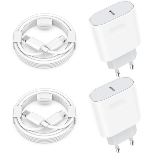 Shiba-Lot De 2 Chargeur Rapide 25w Usb C Avec Cbles De 2 Mtres Compatible Avec Iphone 16/16 Pro Max/15/15 Pro Max Plus, Ipad Air[3